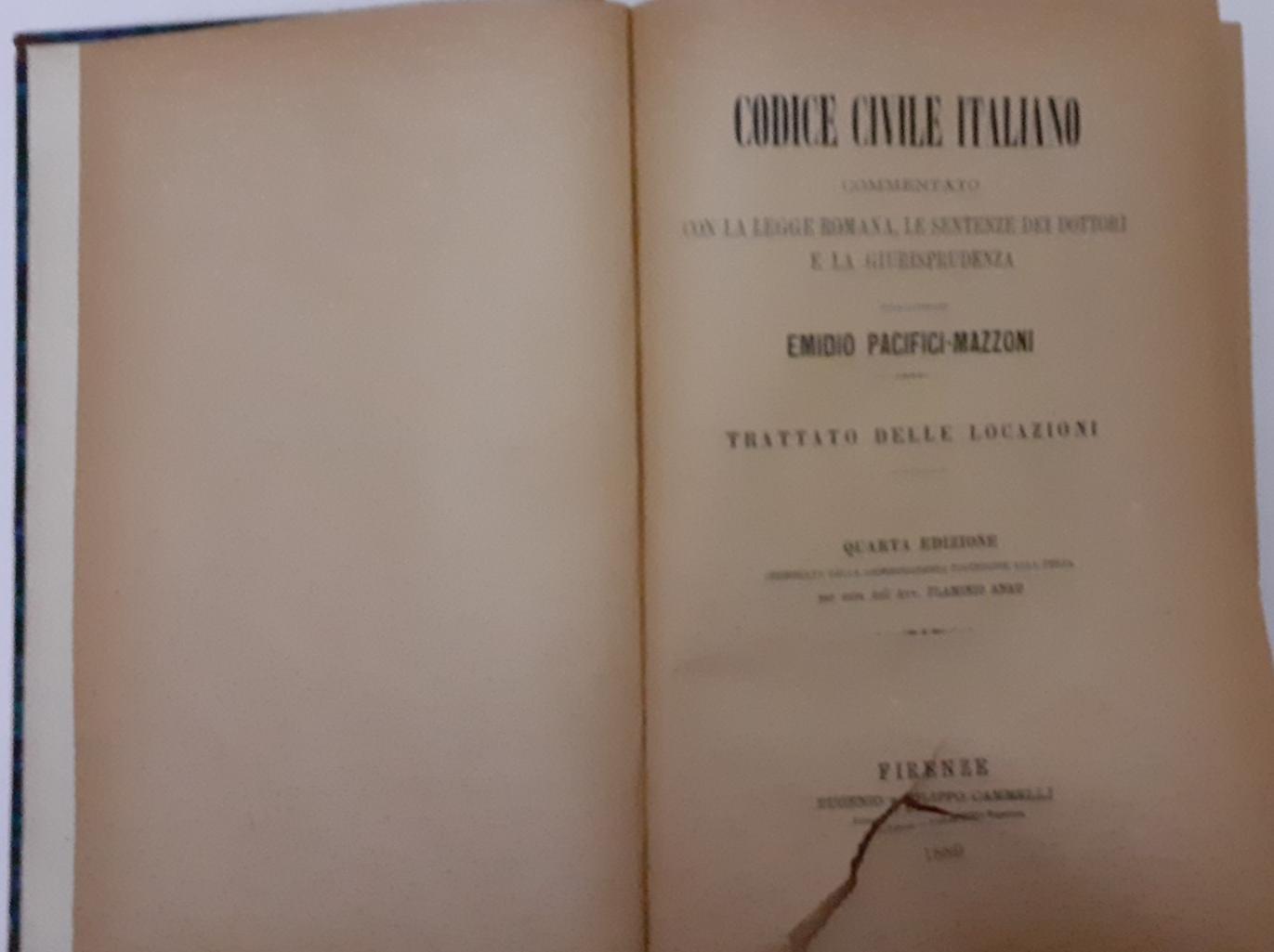 Codice civile italiano commentato con la legge romana. Trattato delle successioni. Volume IV - copertina