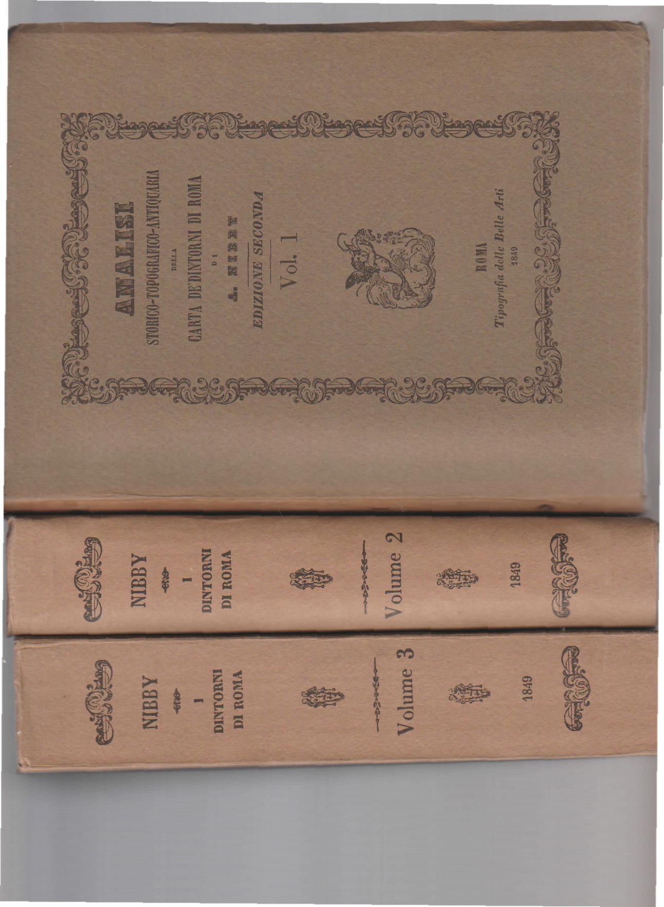 ANALISI STORICO-TOPOGRAFICO-ANTIQUARIA DELLA CARTA DE' DINTORNI DI ROMA. 3 VOLUMI - copertina