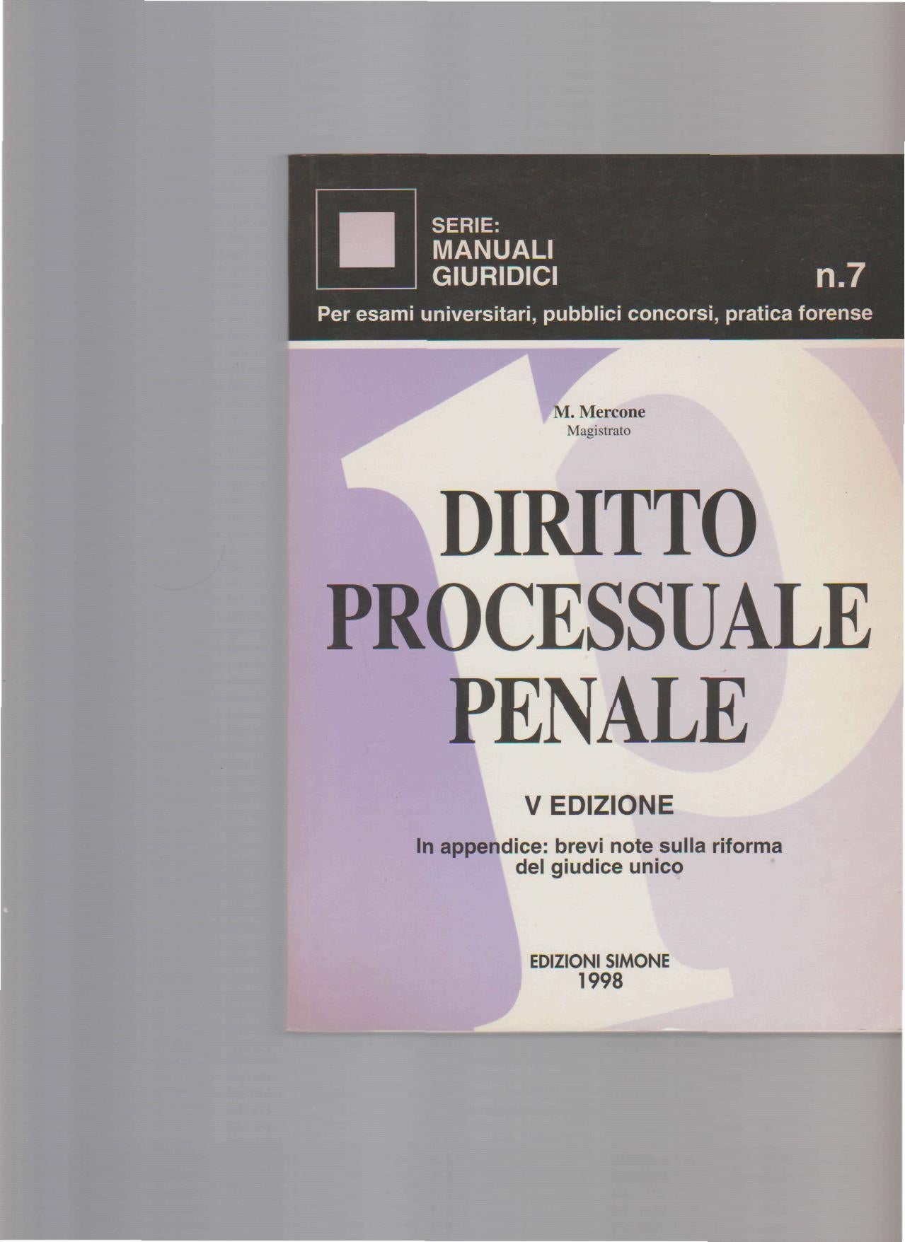 Diritto processuale penale - copertina