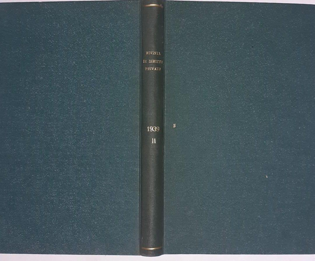 Rivista di diritto privato Vol IX Parte seconda - copertina