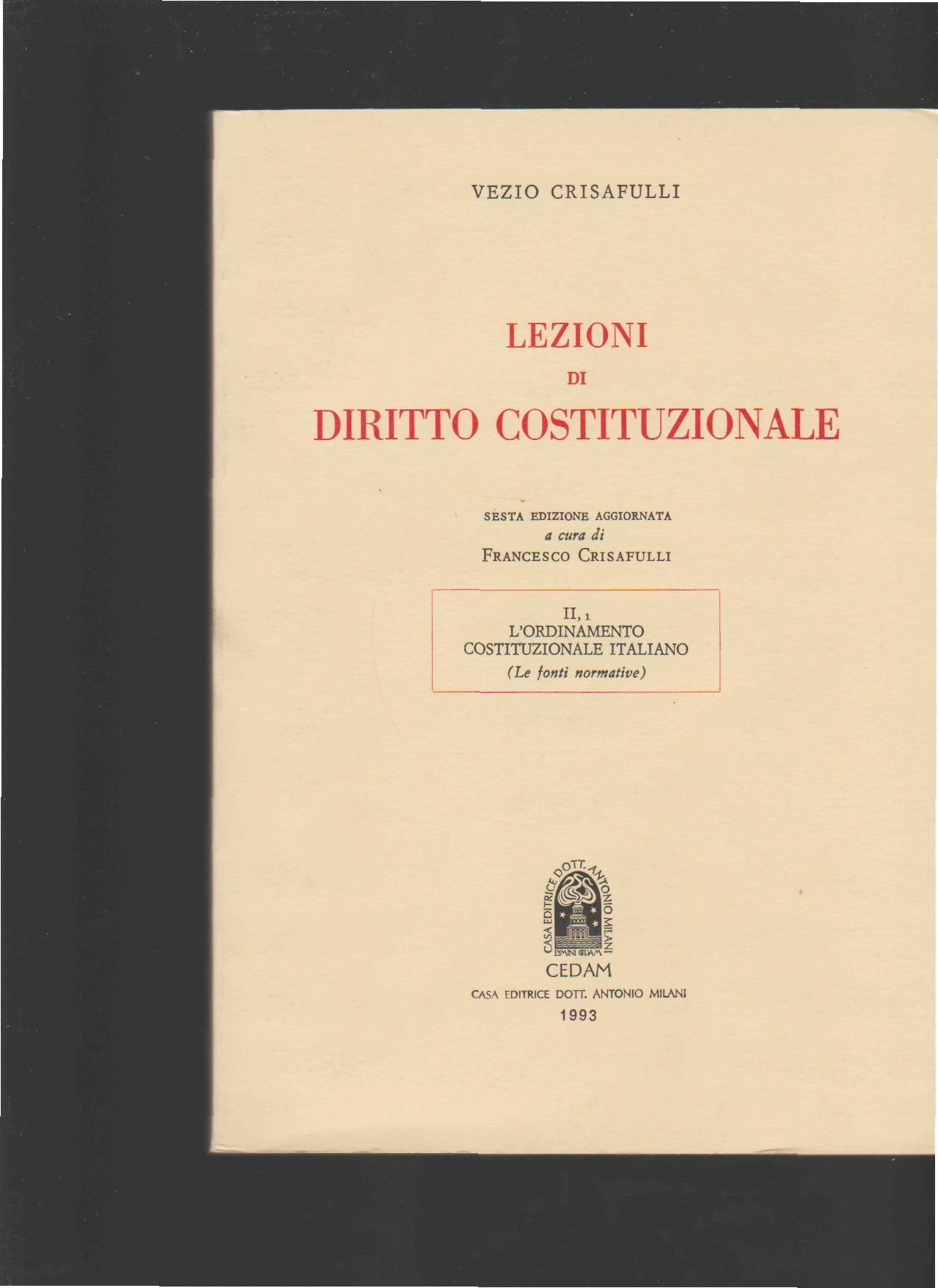 Lezioni di diritto costituzionale. L'Ordinamento costituzionale italiano. La Corte Costituzionale (Vol. 2/2) - copertina