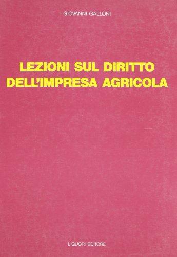 Lezioni di diritto dell'impresa agricola - copertina