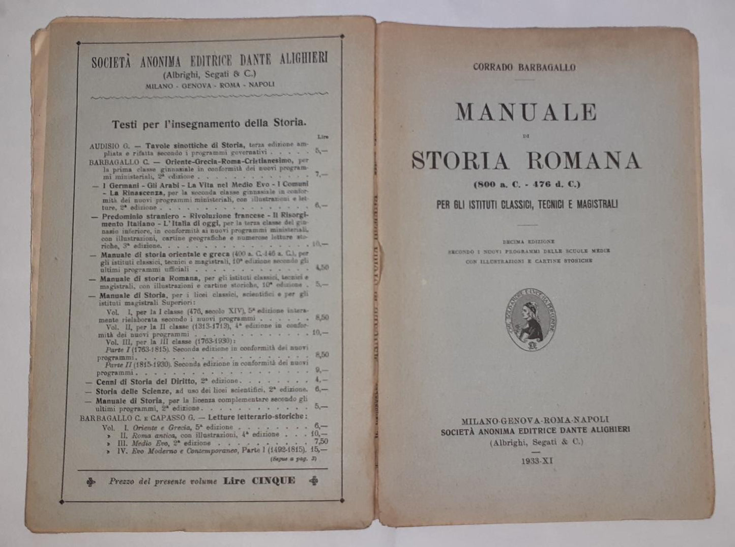 Manuale di storia romana - copertina