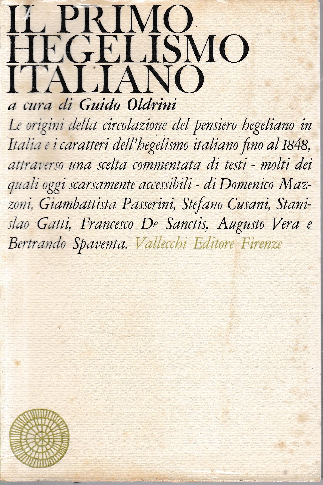 Il primo Hegelismo italiano - copertina