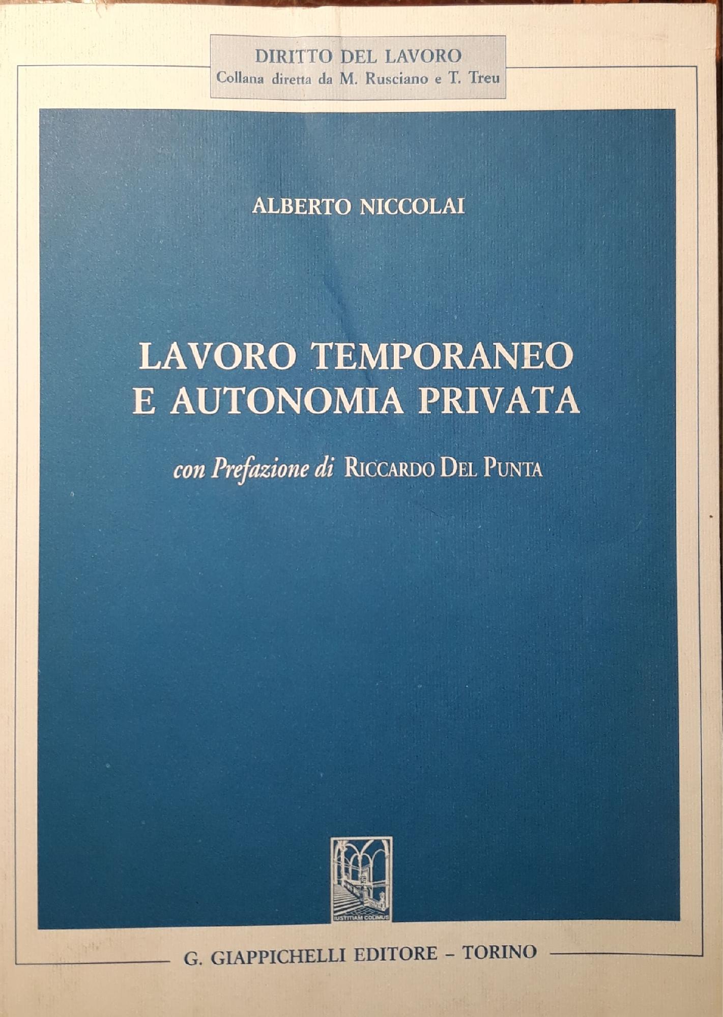 Lavoro temporaneo e autonomia privata - copertina