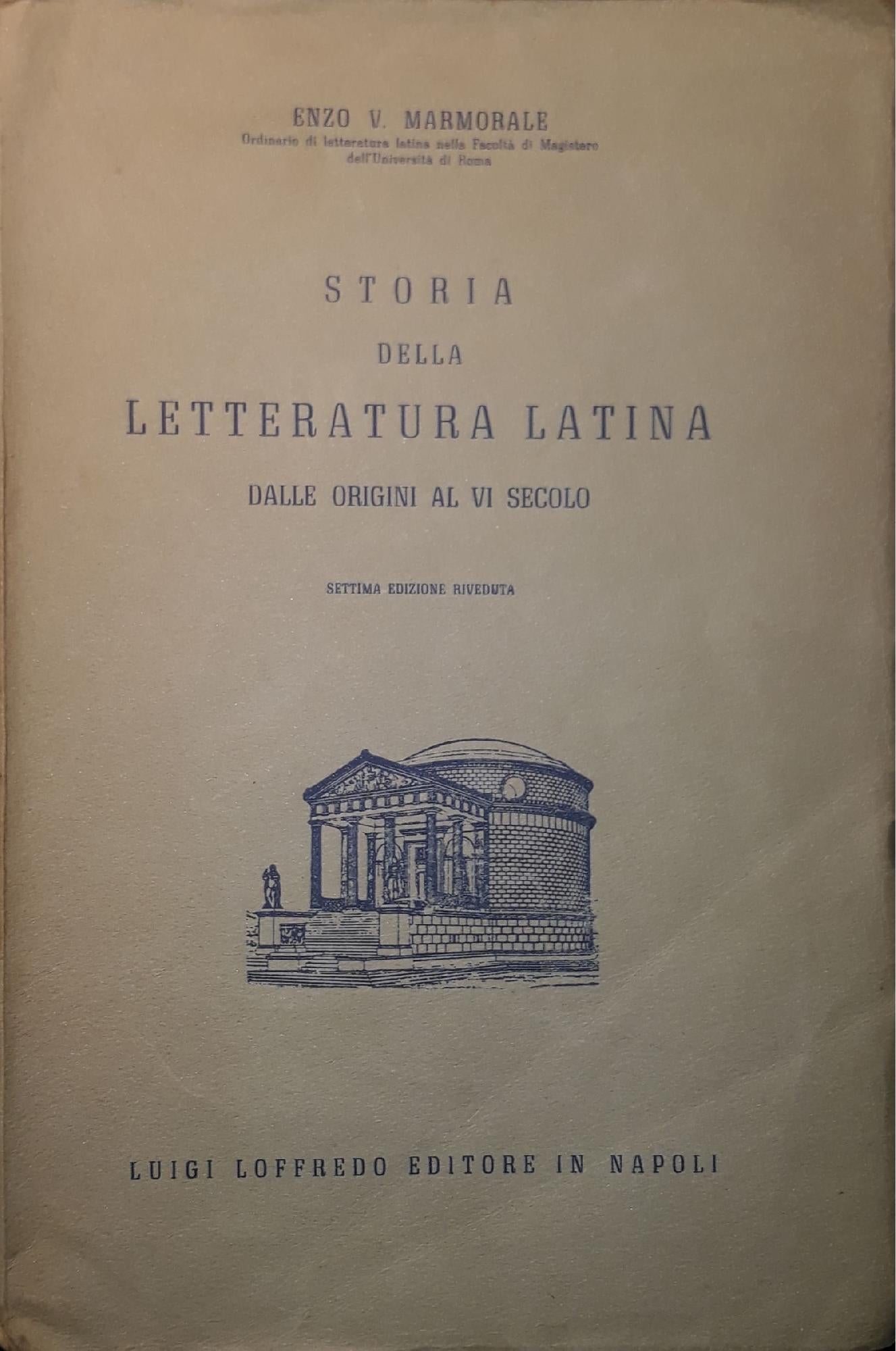 Storia della letteratura latina dalle origini al VI secolo - copertina