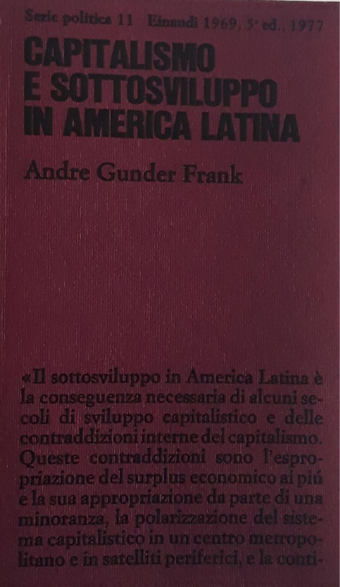 Capitalismo e sottosviluppo in America Latina - copertina