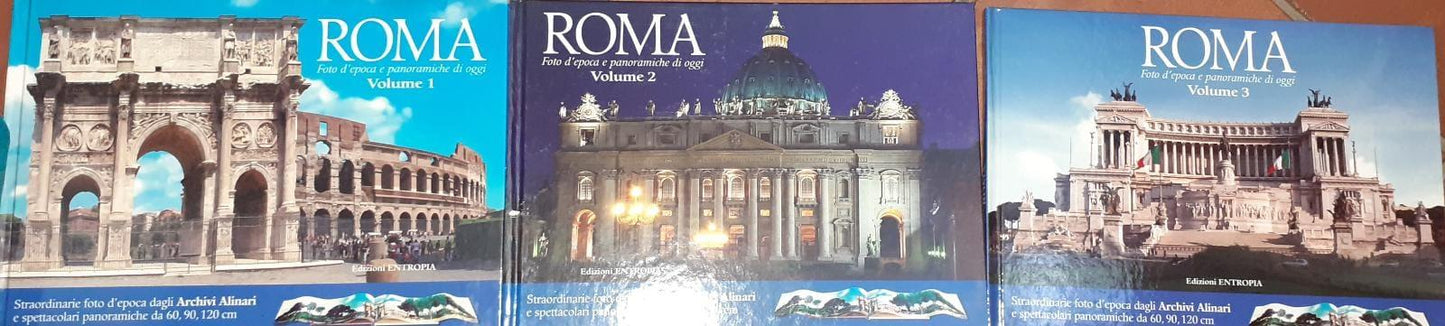 Roma. Foto d'epoca e panoramica di oggi. Volume I II III - copertina