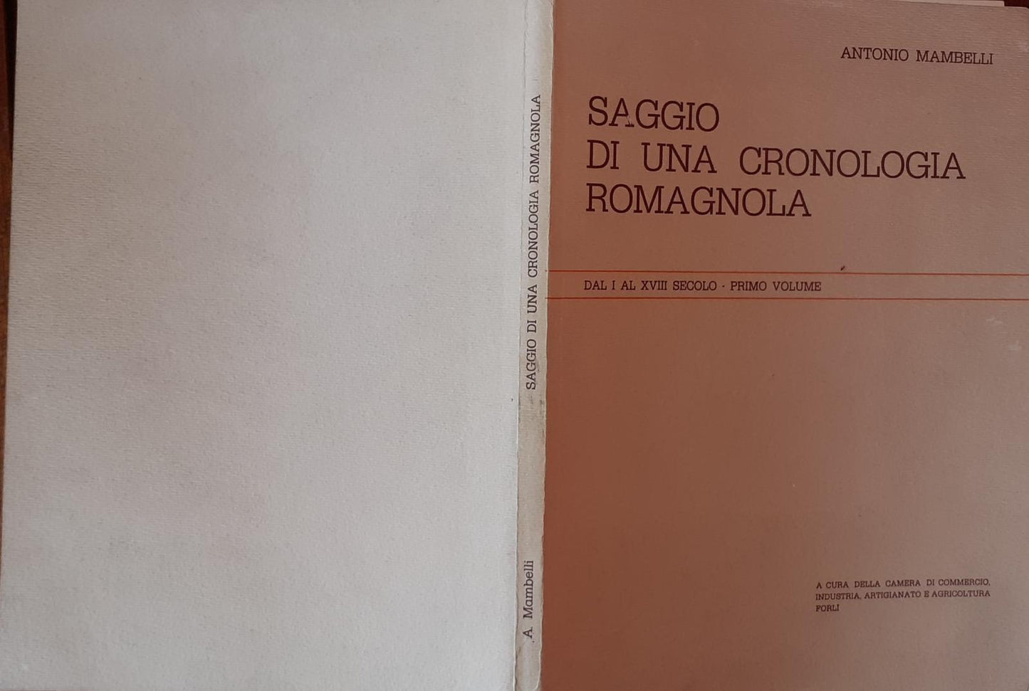 Saggio di una cronologia romagnola. Dal I al XVIII secolo. Primo volume - copertina