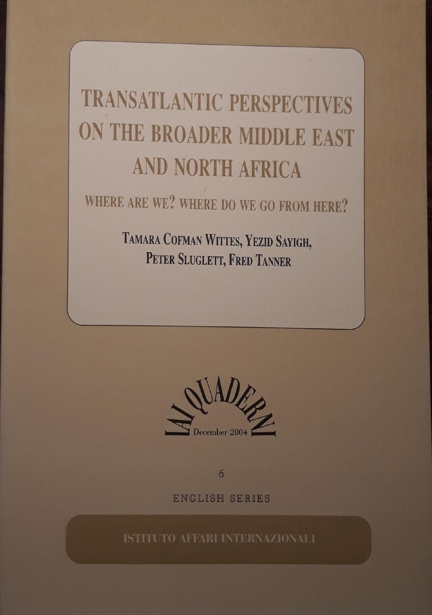 Transatlantic perspectives on the boarder middle east and nroth africa - copertina