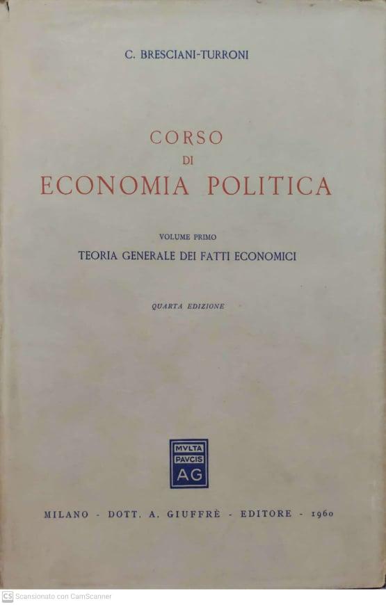 Corso di economia politica. Volume primo - copertina