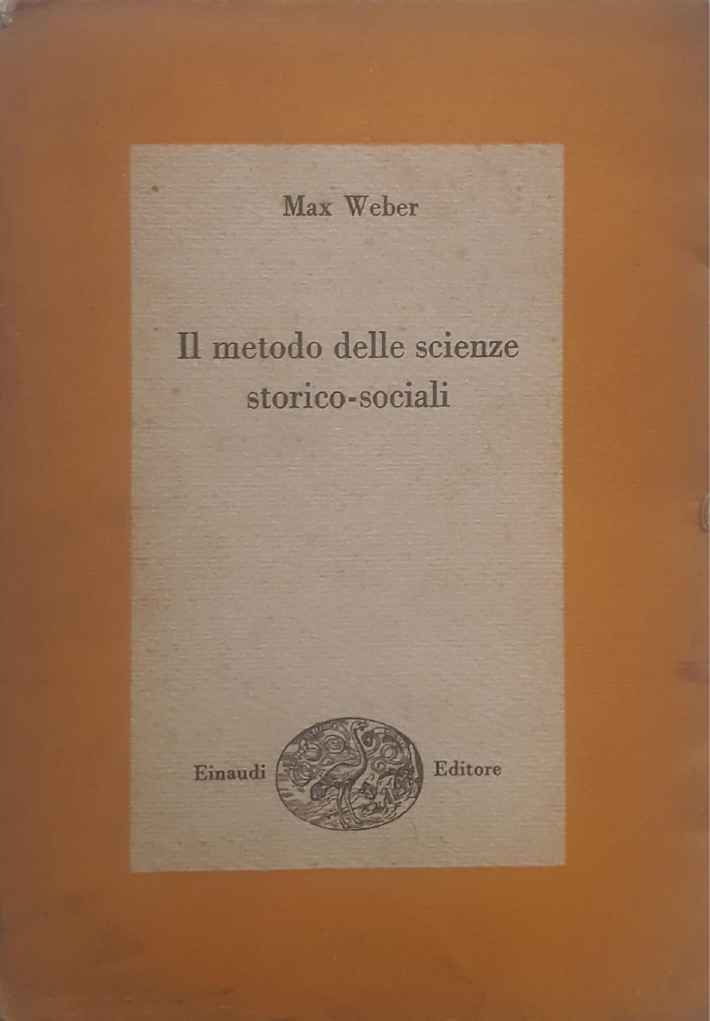 Il metodo delle scienze storico-sociali - copertina