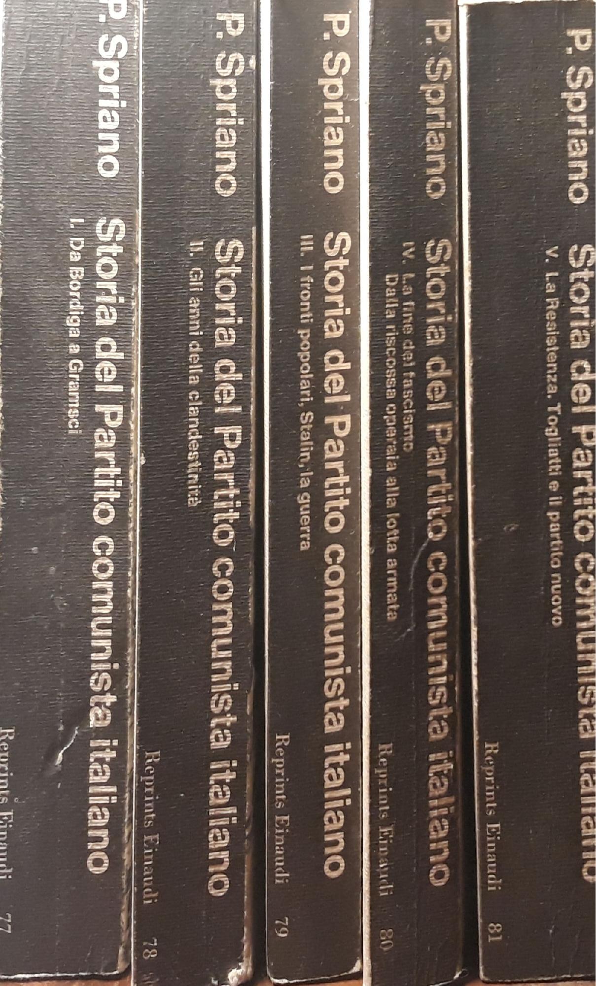 Storia del partito comunista italiano. 5 volumi - copertina