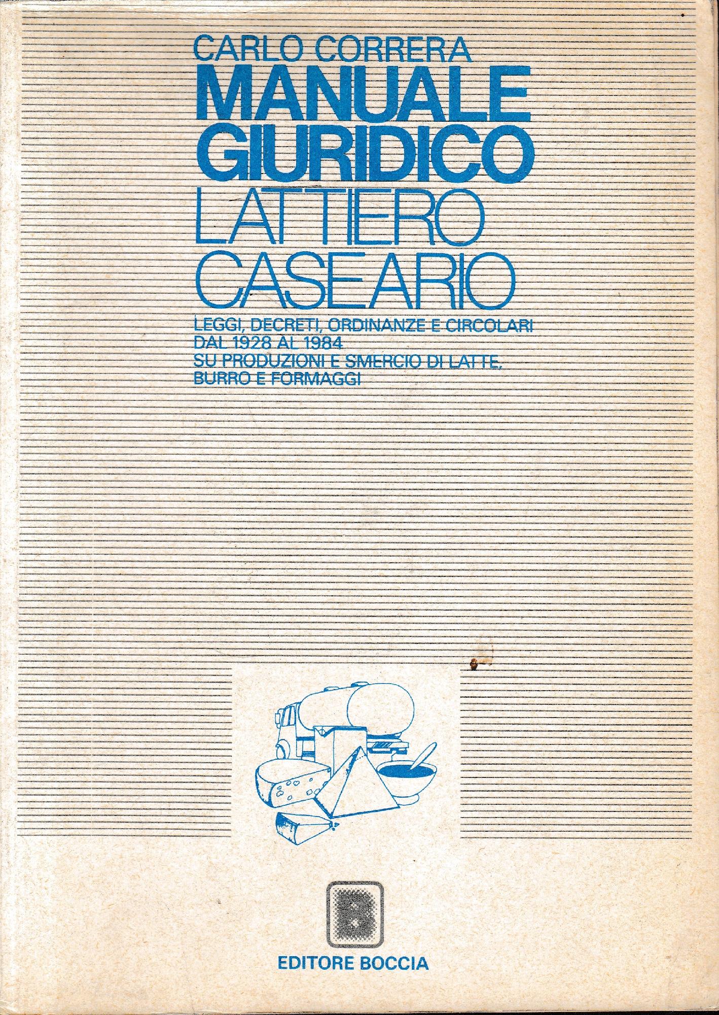 Manuale giuridico lattiero caseario - copertina