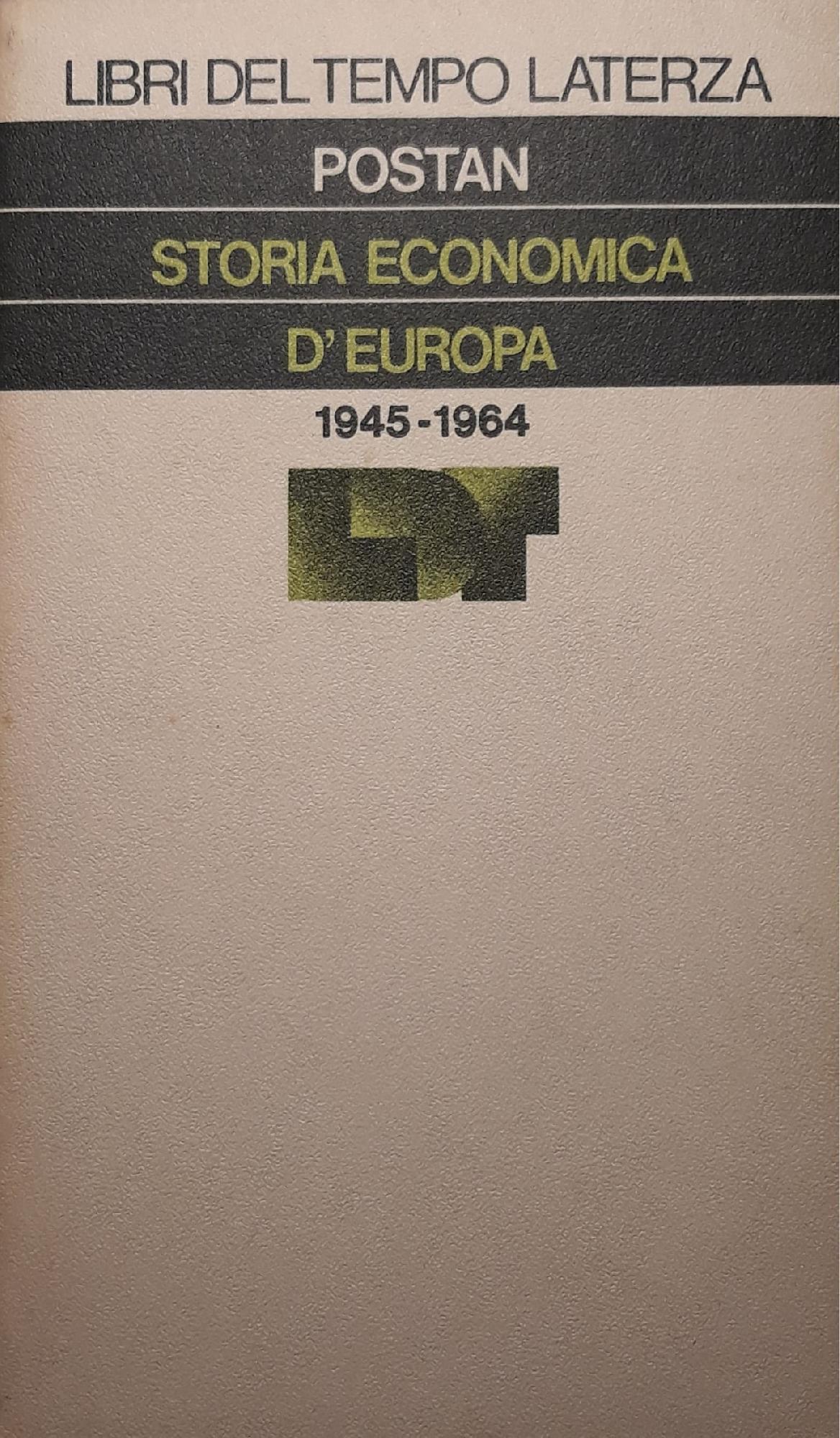 Storia economica d'Europa 1945 - 1964 - copertina