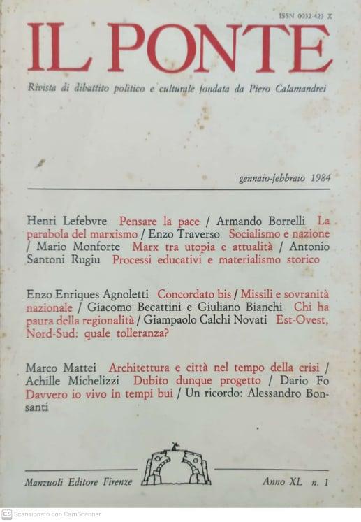 Il ponte. Gennaio-febbraio 1984 - copertina