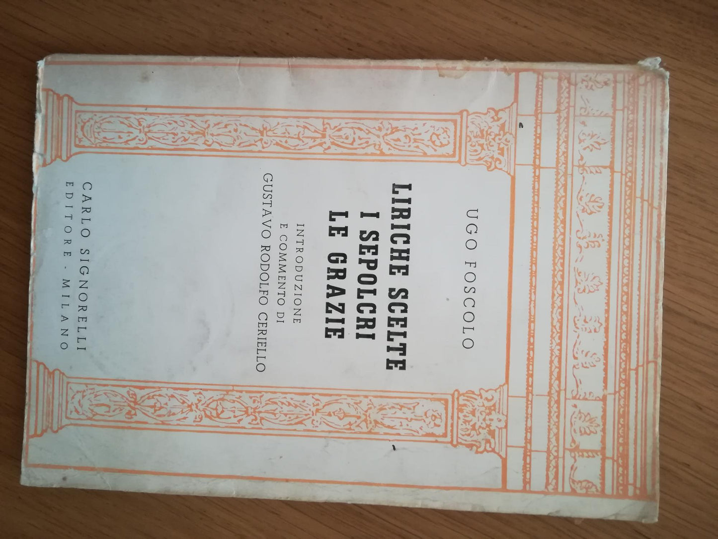 Liriche scelte i sepolcri le grazie - copertina