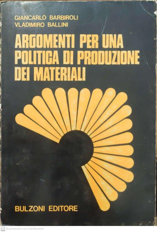 Argomenti per una politica di produzione dei materiali - copertina