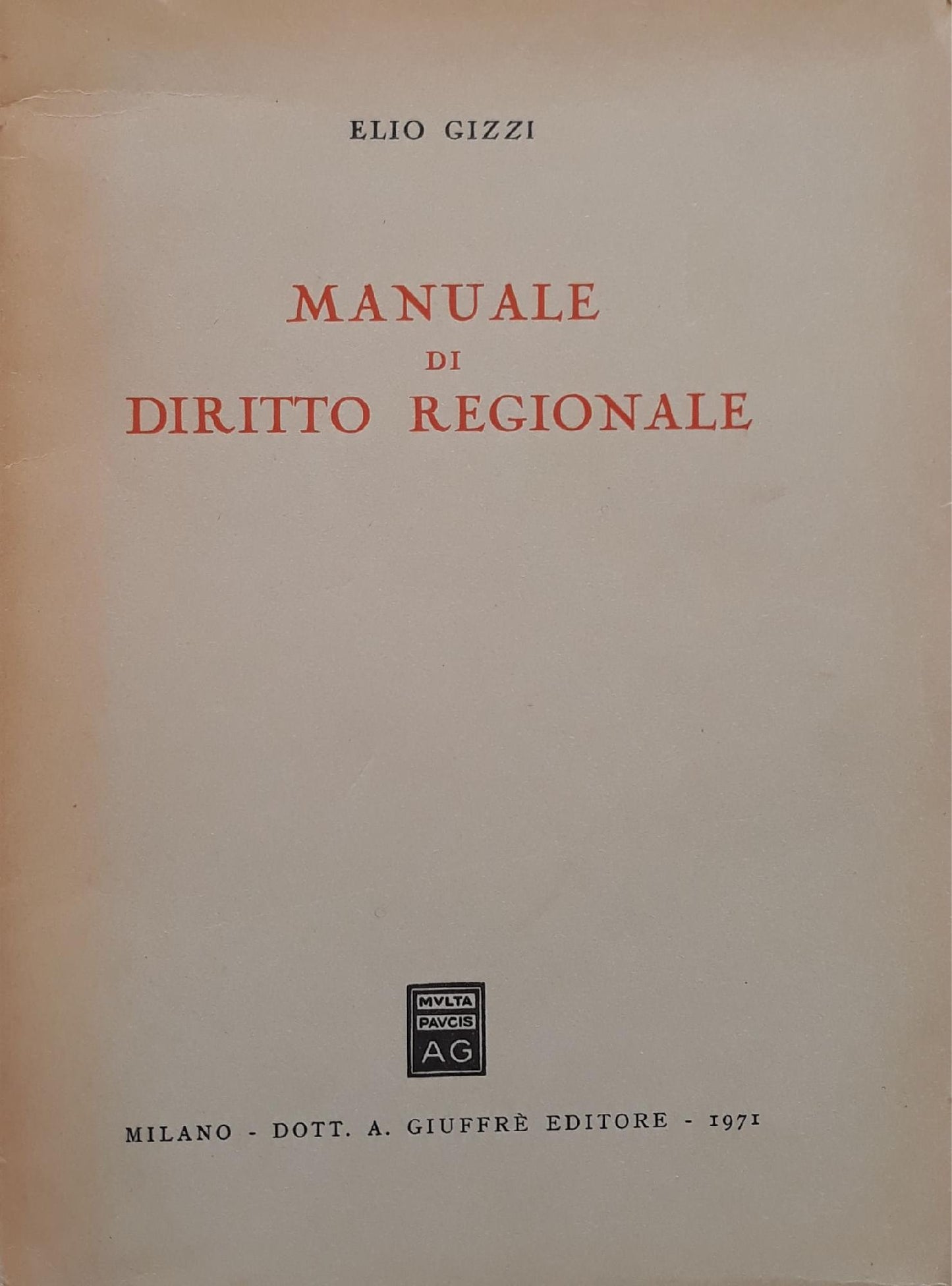 Manuale di diritto regionale - copertina