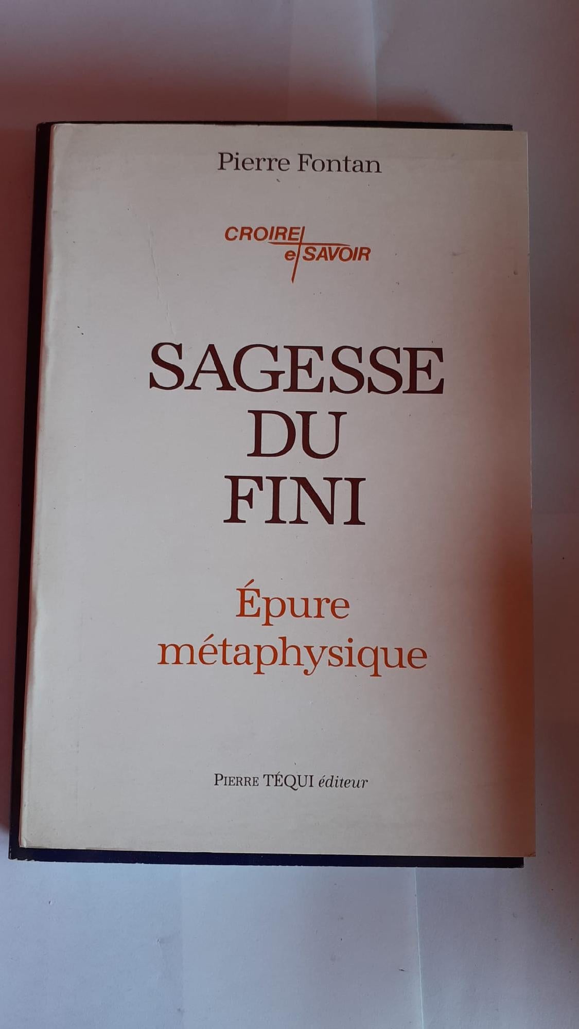 Sagesse du fini - copertina