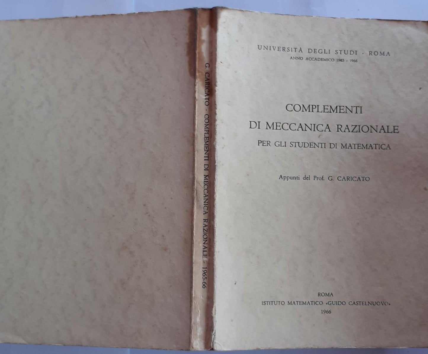 Complementi di meccanica razionale - copertina