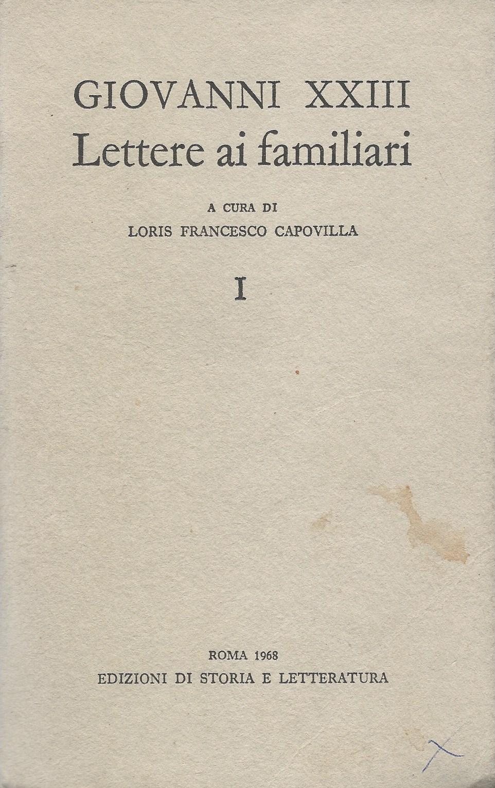 Giovanni XXIII. Lettere ai familiari - copertina