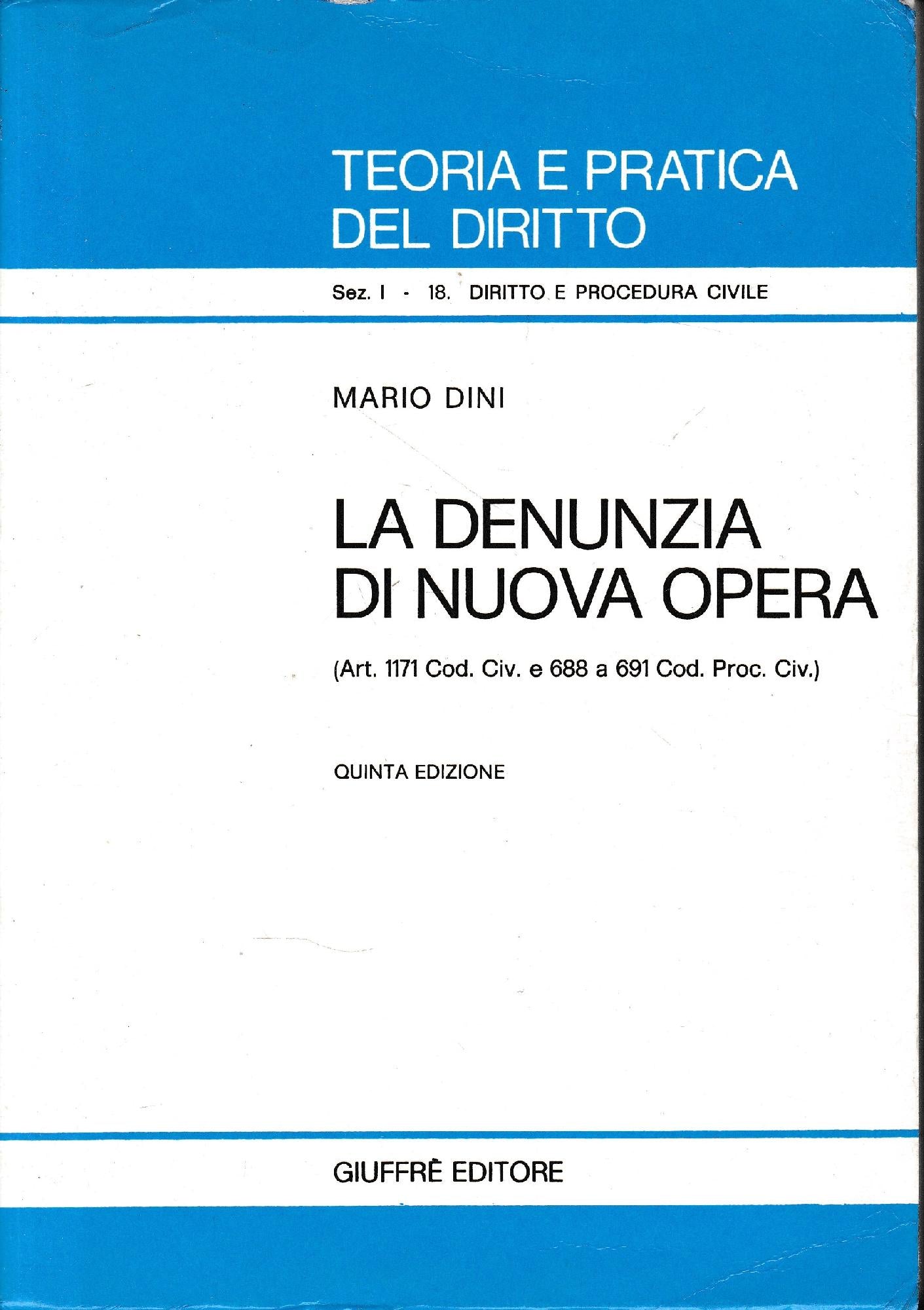 La denunzia di nuova opera - copertina