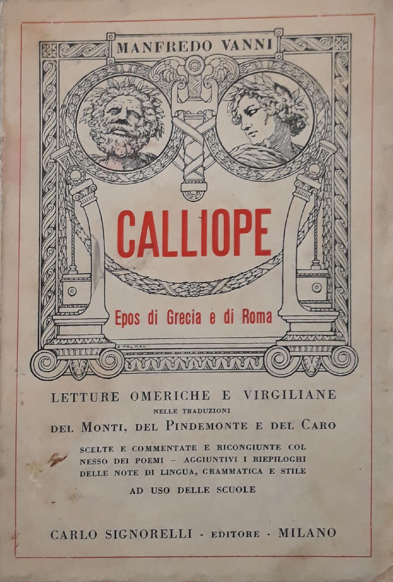 Calliope (epos di Grecia e Roma): letture omeriche e virgiliane - copertina