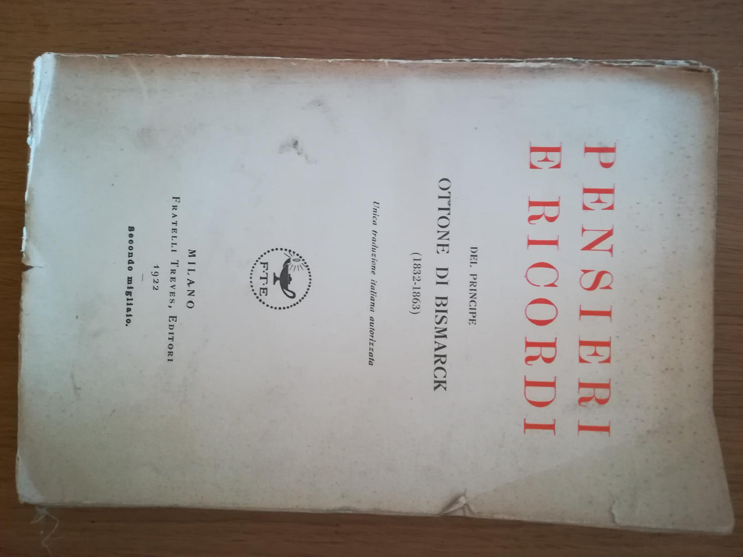 Pensieri e ricordi (1832 - 1863) - copertina