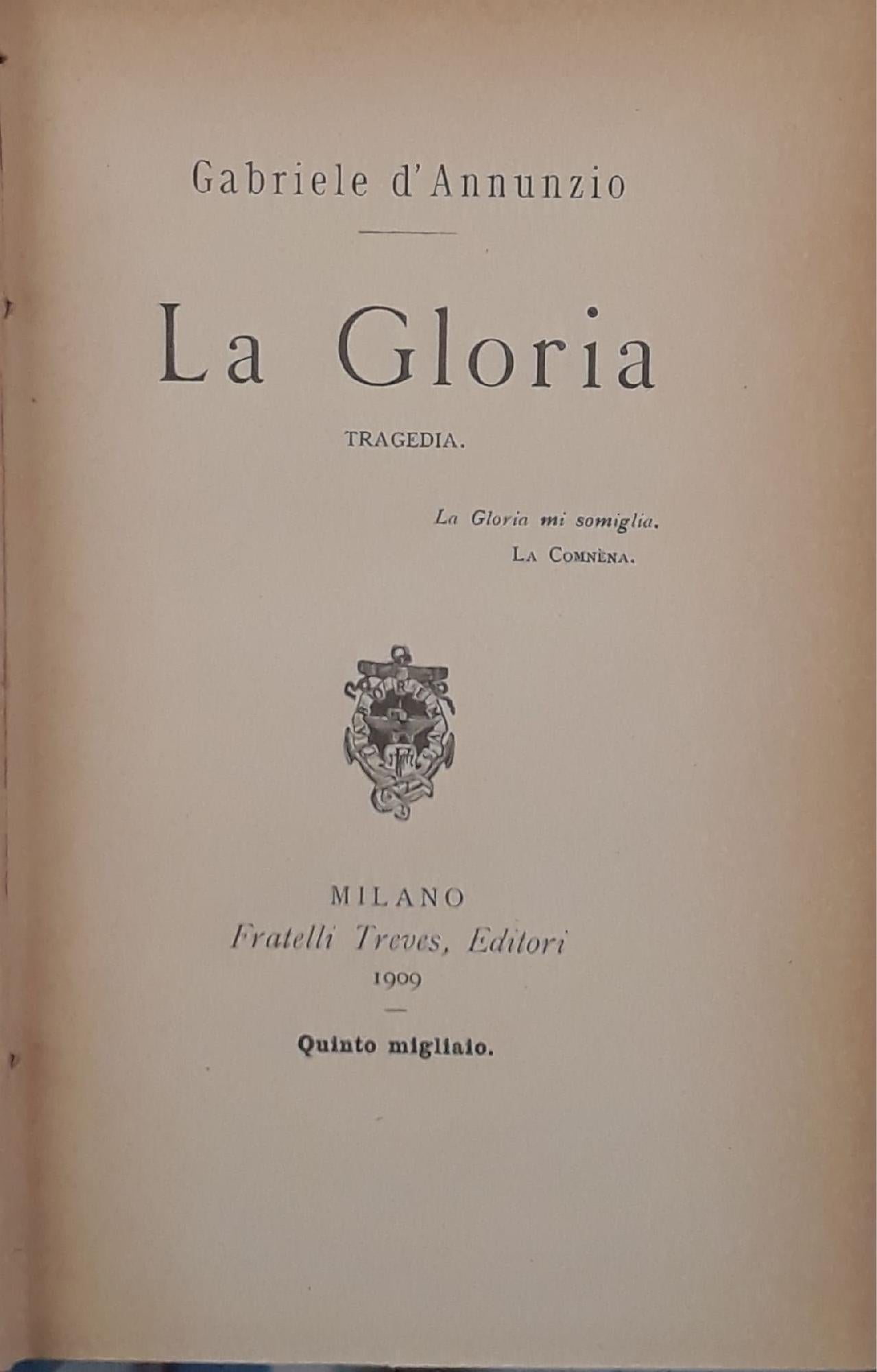 La gloria: tragedia - copertina