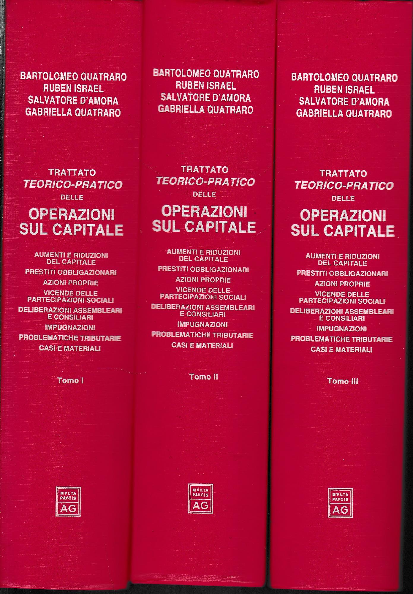 Trattato teorico-pratico delle operazioni sul capitale. CD-ROM mancante. - copertina