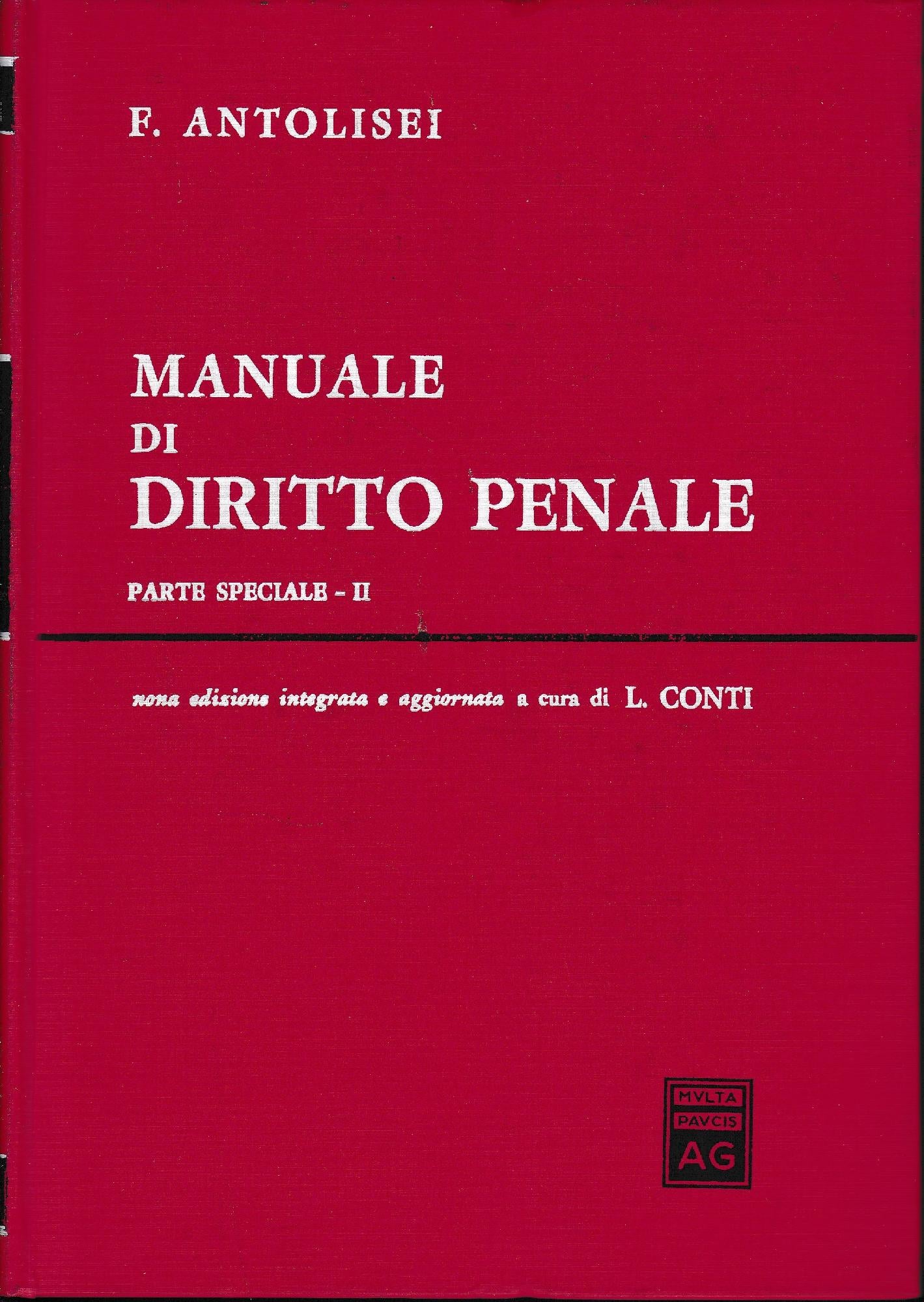 Manuale di Diritto Penale parte speciale - II - copertina