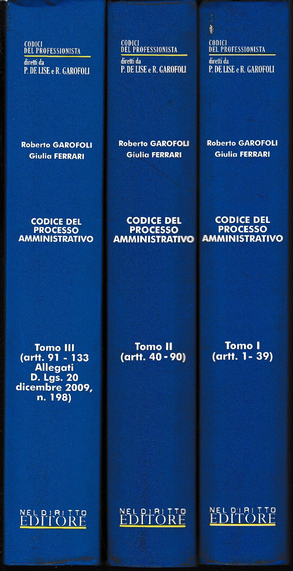 Codice del processo amministrativo, tre volumi - copertina
