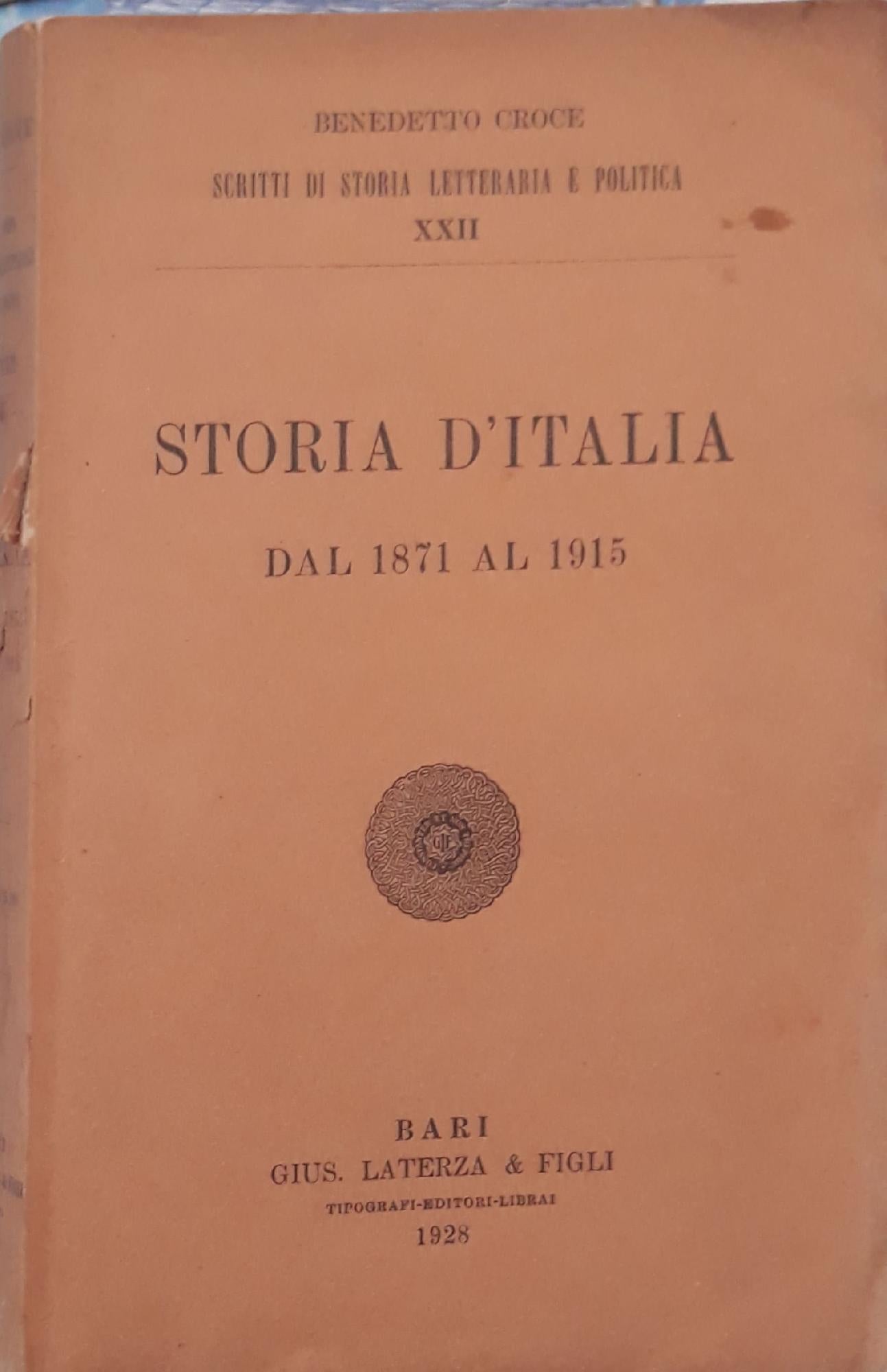 Storia d'Italia dal 1871 al 1915 - copertina