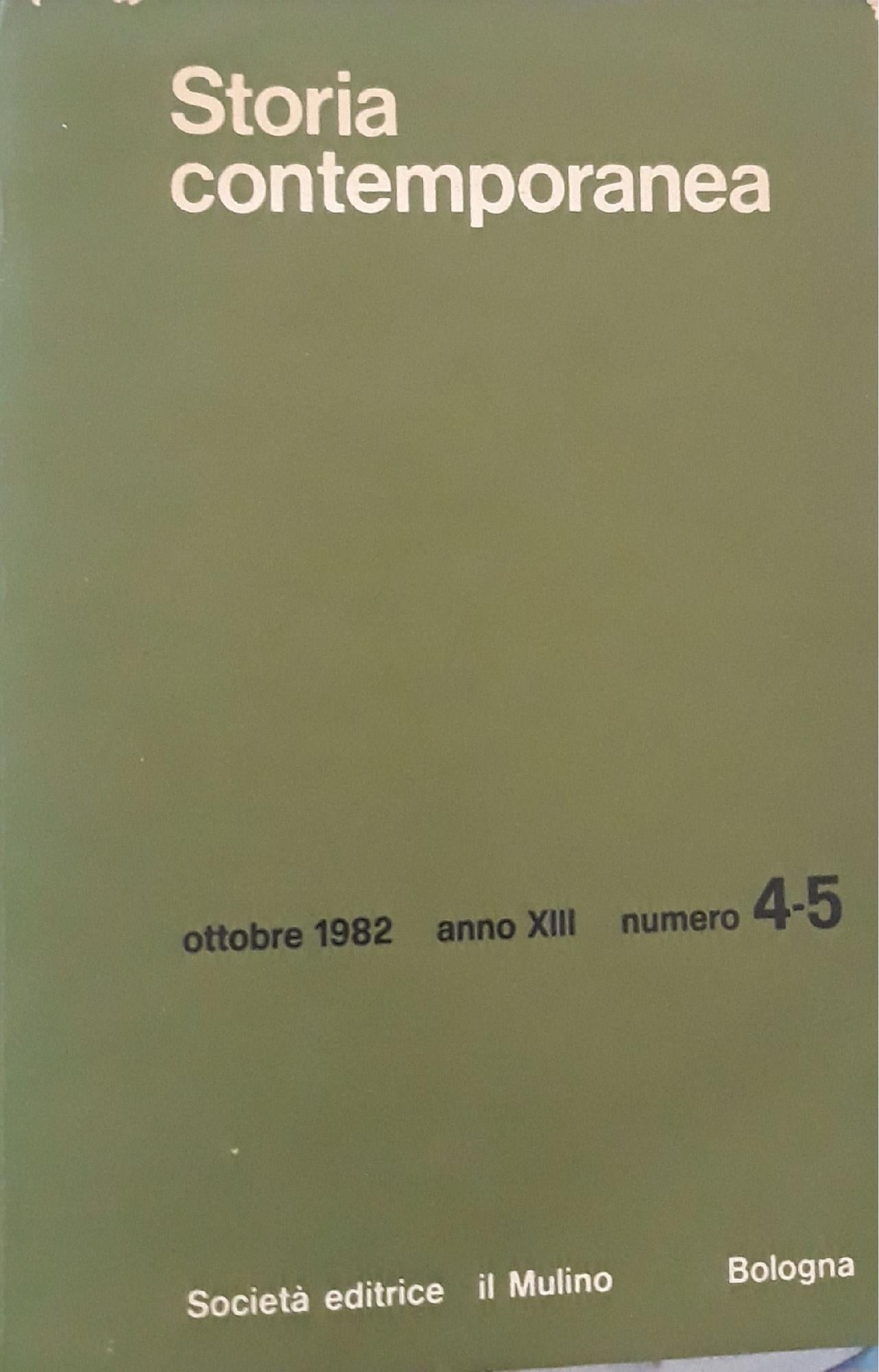 Storia Contemporanea (n.4-5/82) - copertina