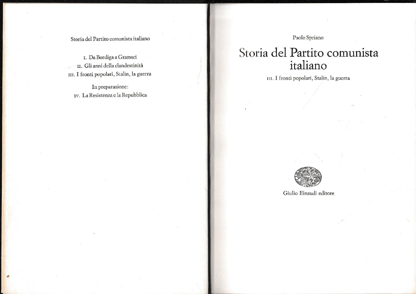 Storia del Partito comunista italiano, vol. 3°. - copertina