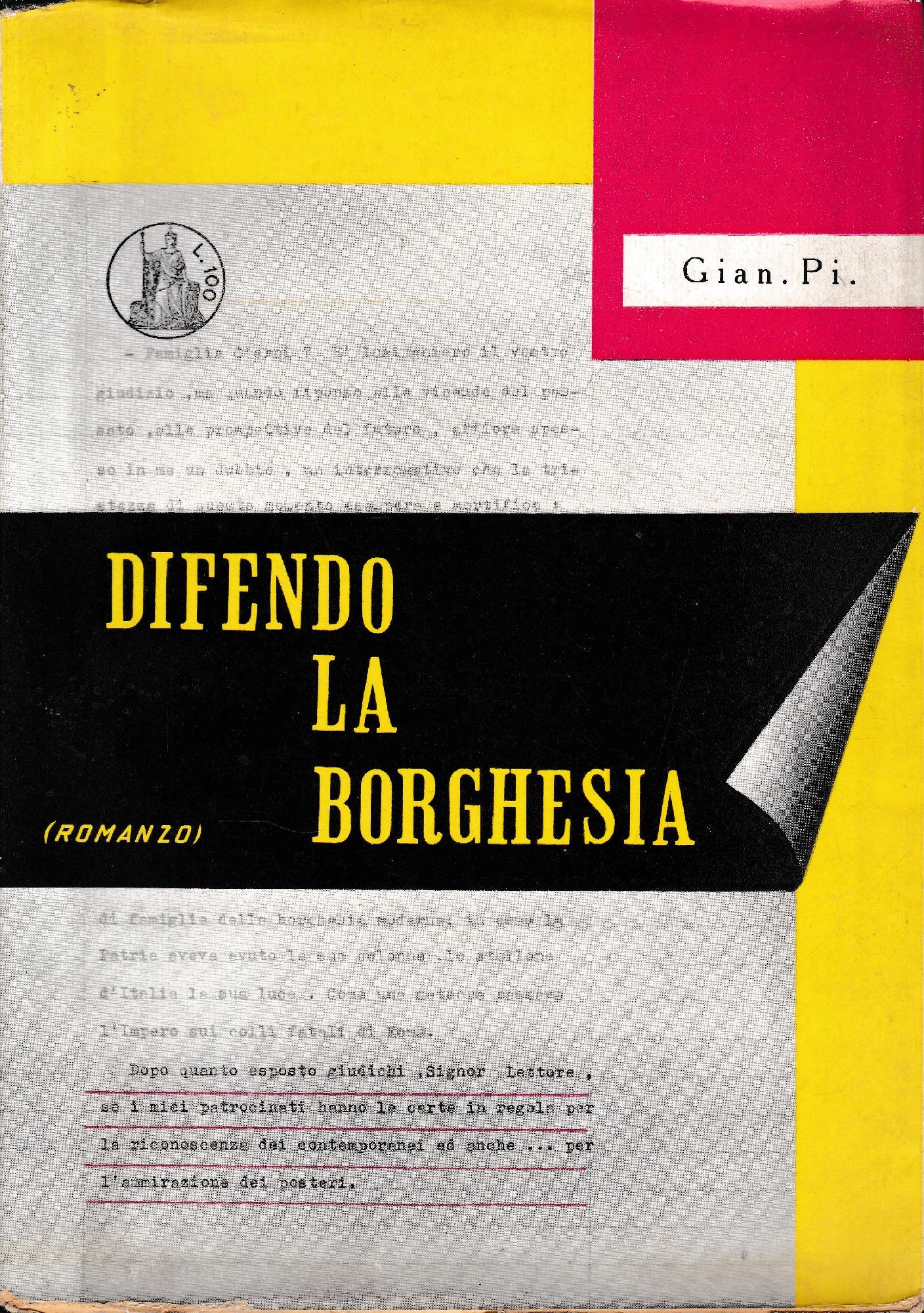 Difendo la borghesia - copertina