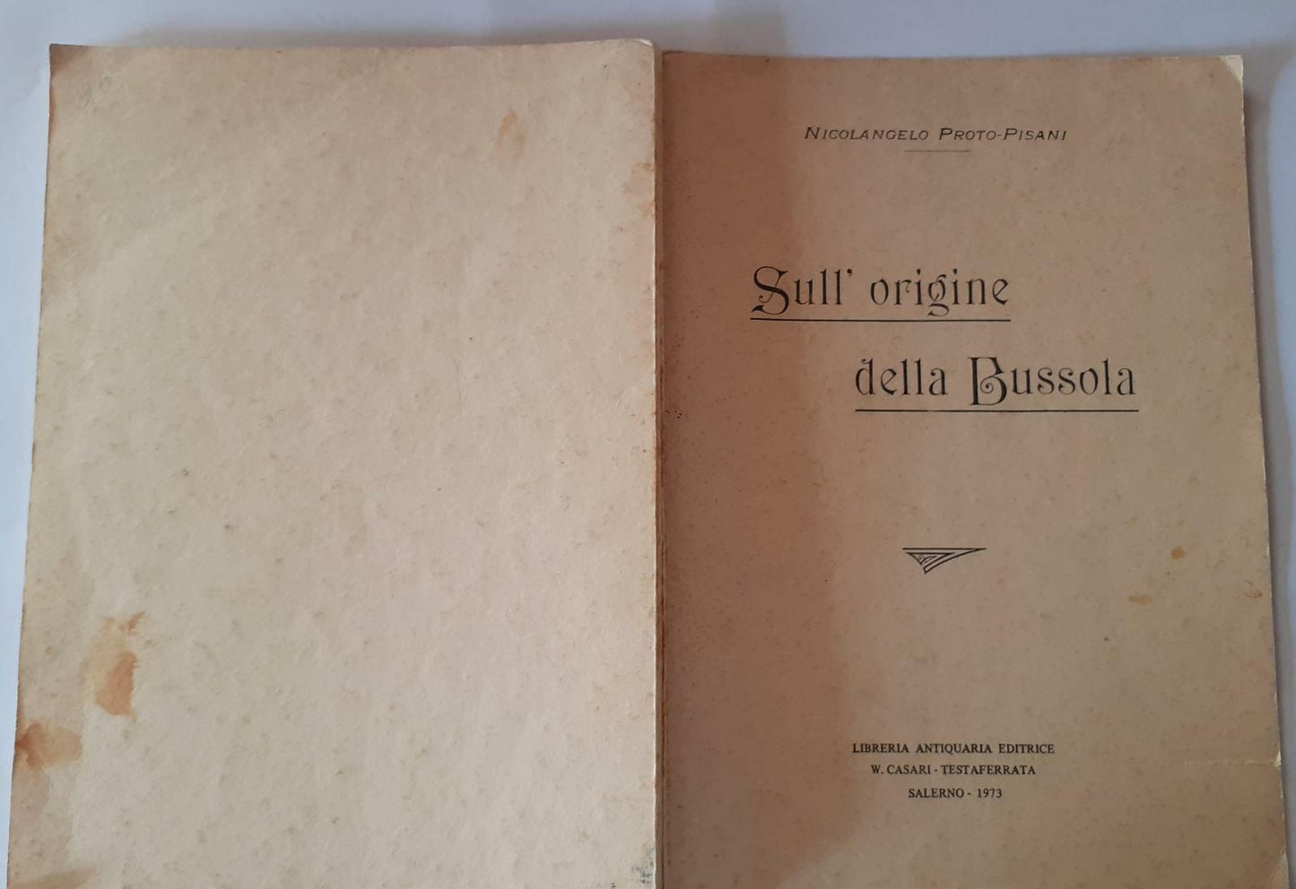 Sull'origine della bussola - copertina