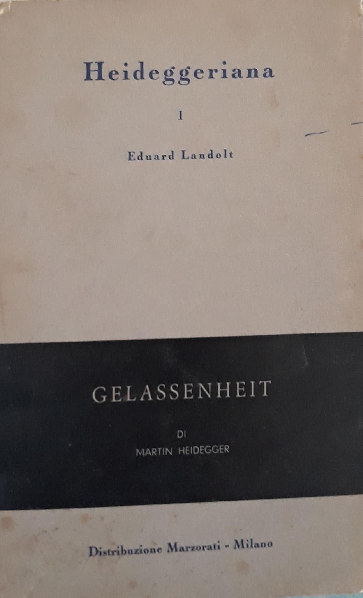 Heideggeriana (n.1) - Gelassenheit - copertina