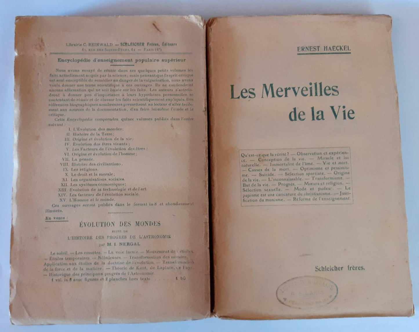 Les Merveilles de la vie - copertina