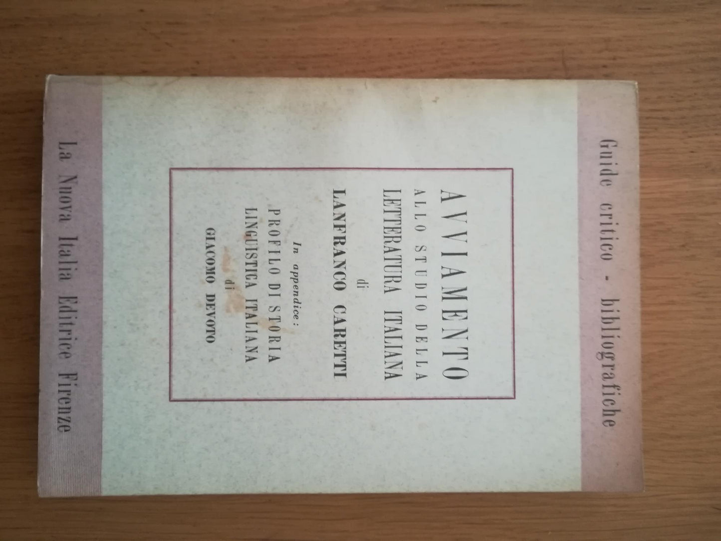 Avviamento allo studio della letteratura italiana - copertina