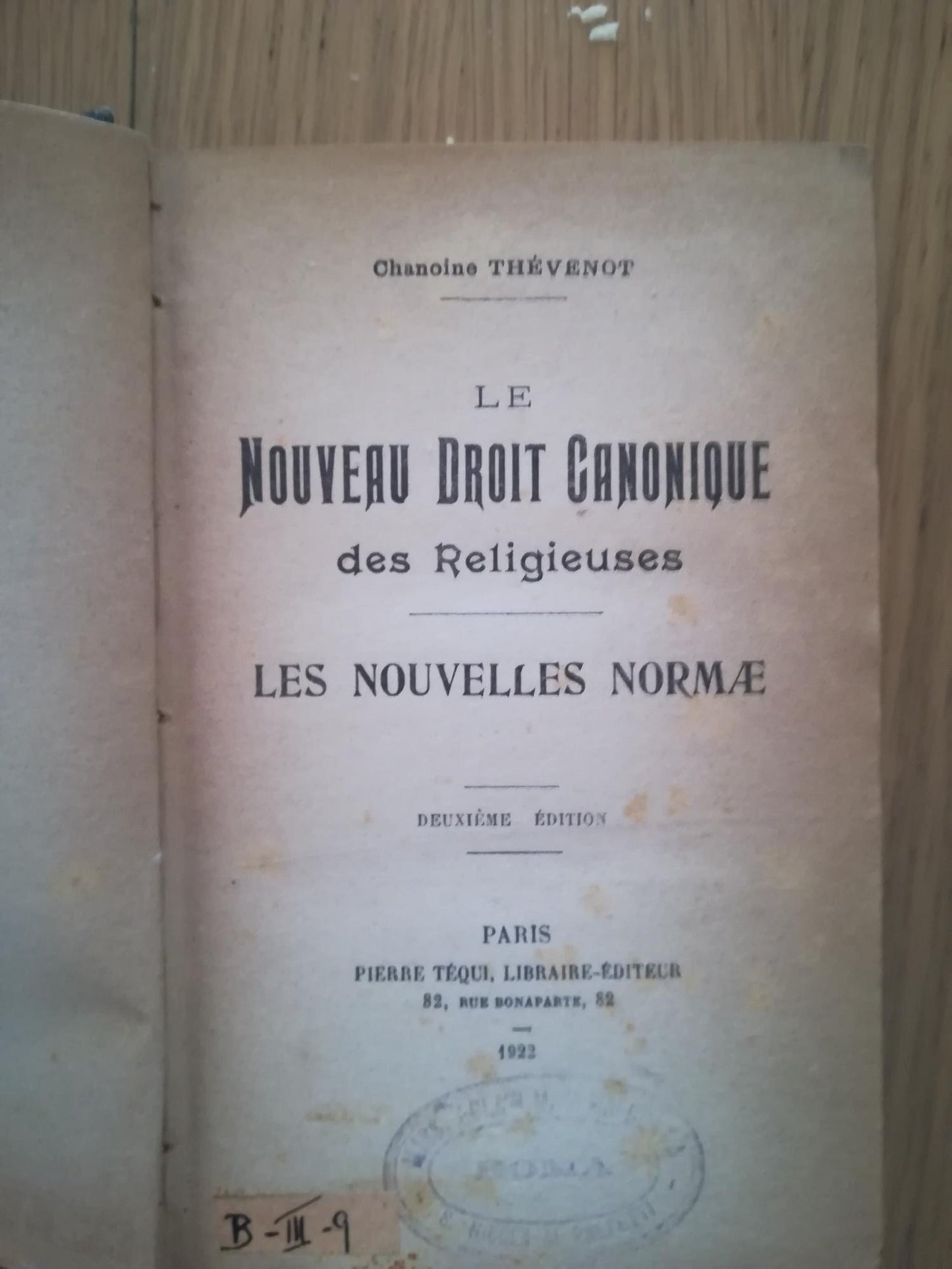 Le Nouveau droit canonique des religieuses - copertina