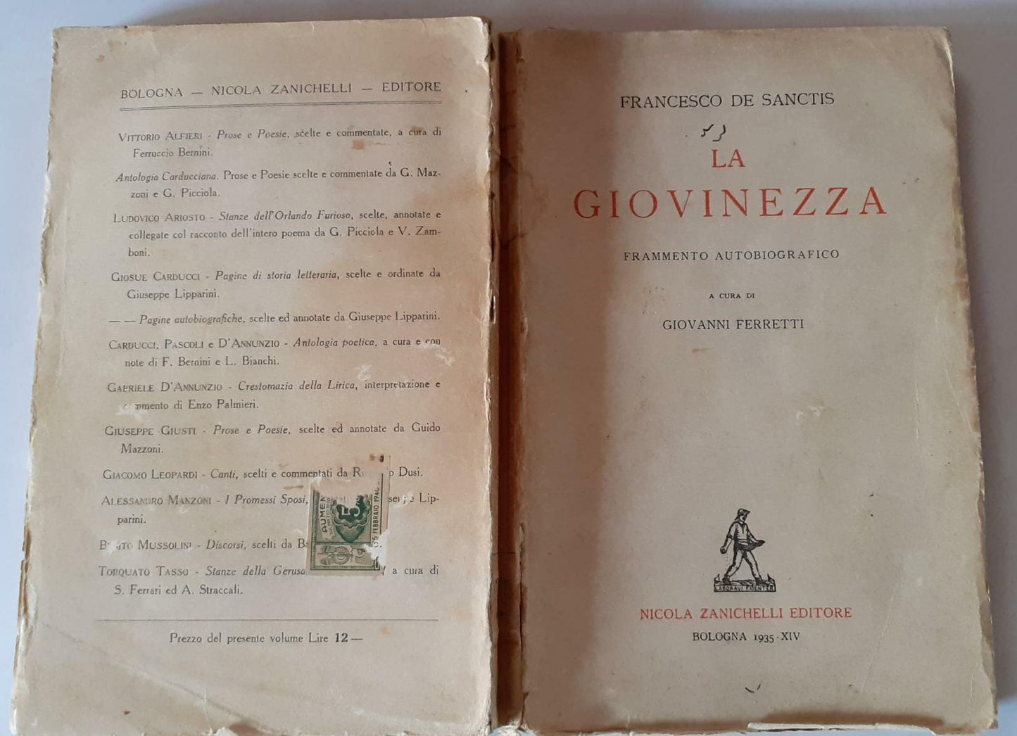 La Giovinezza frammento autobiografico - copertina
