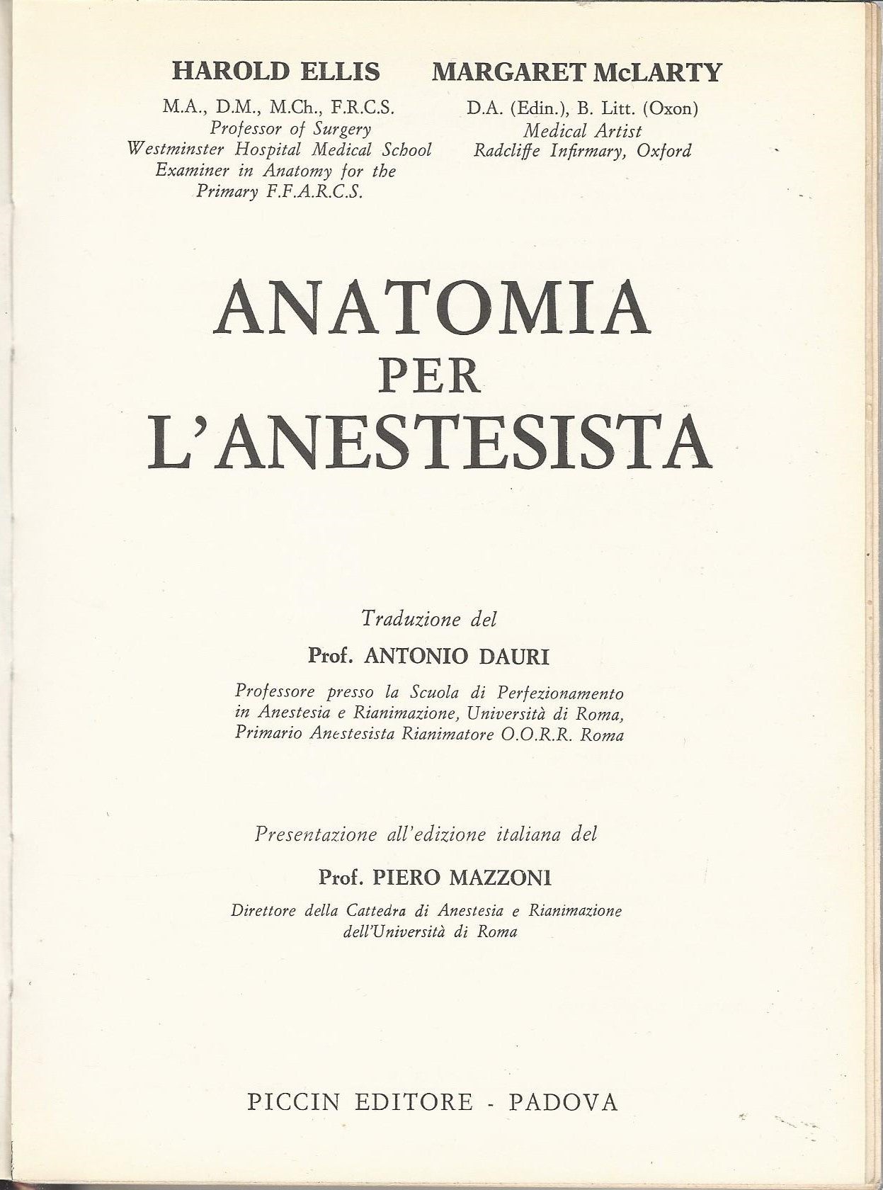 Anatomia per l'anestesista - copertina