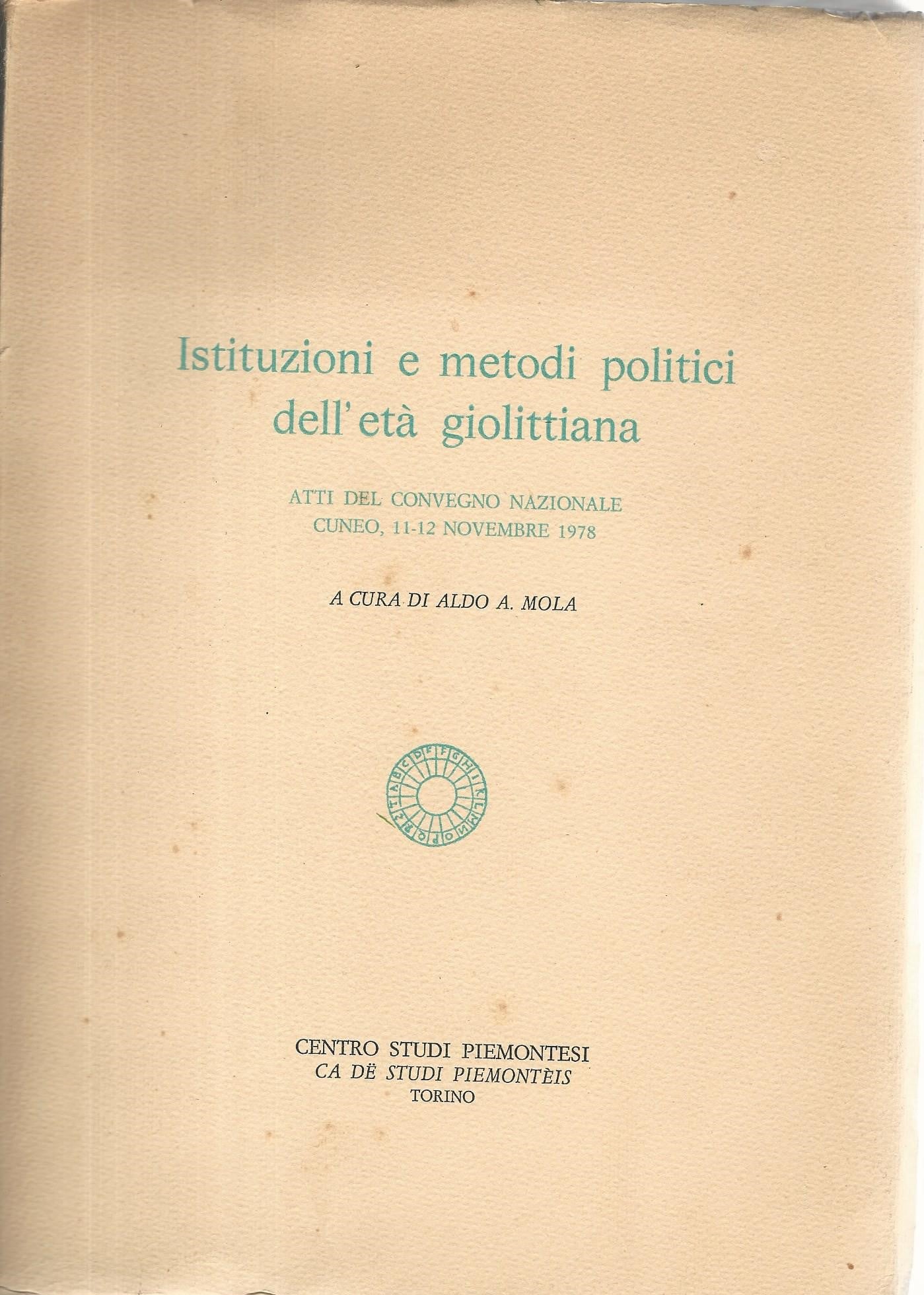Istituzioni e metodi politici dell'età giolittiana - copertina