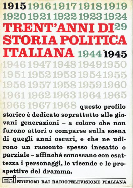 Trent'anni di storia politica italiana - copertina