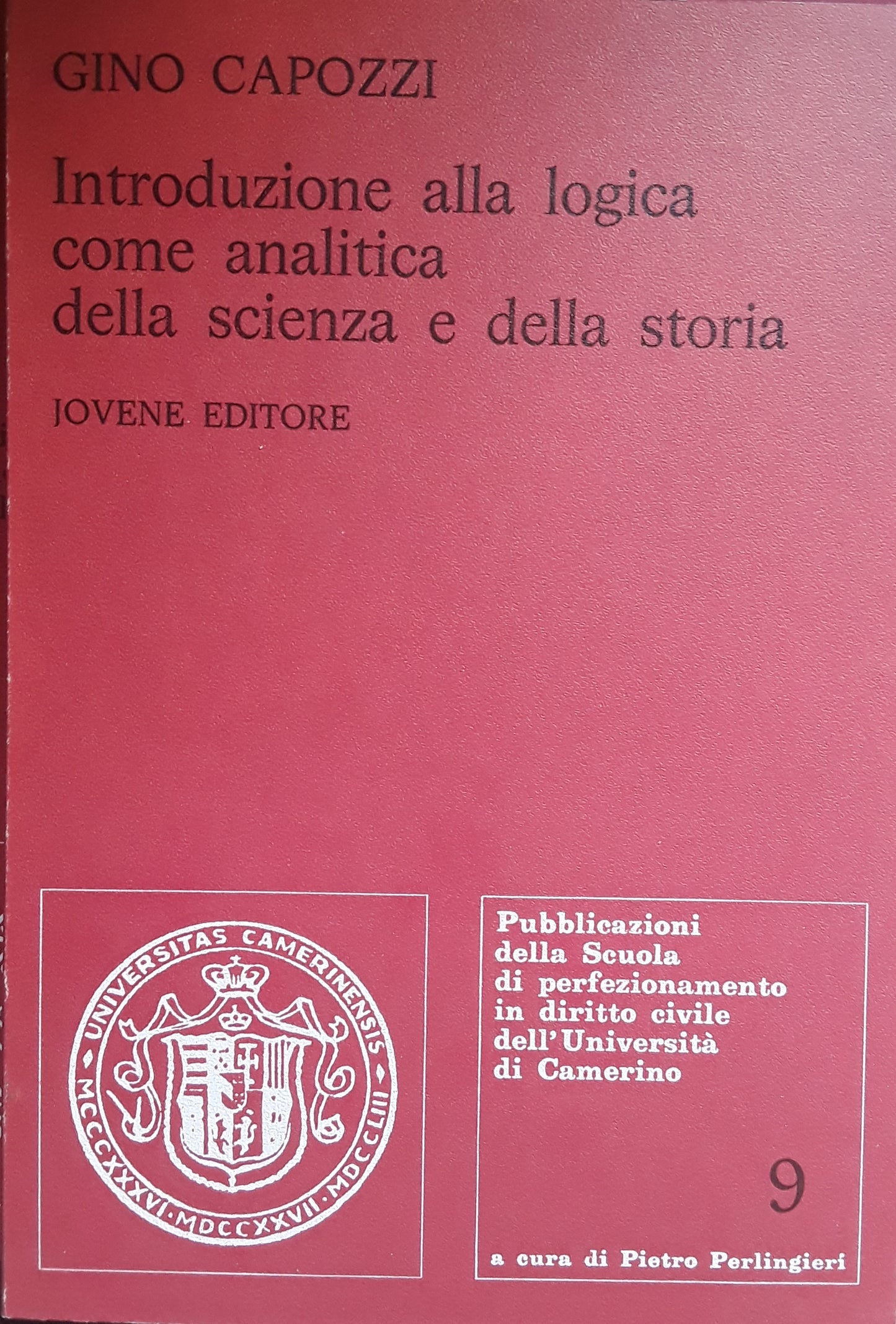 Introduzione alla logica come analitica della scienza e della storia - copertina