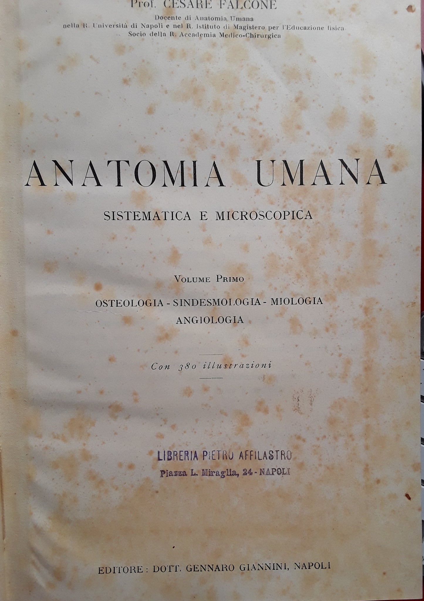 Anatomia umana sistematica e microscopica. Volume 1 - copertina