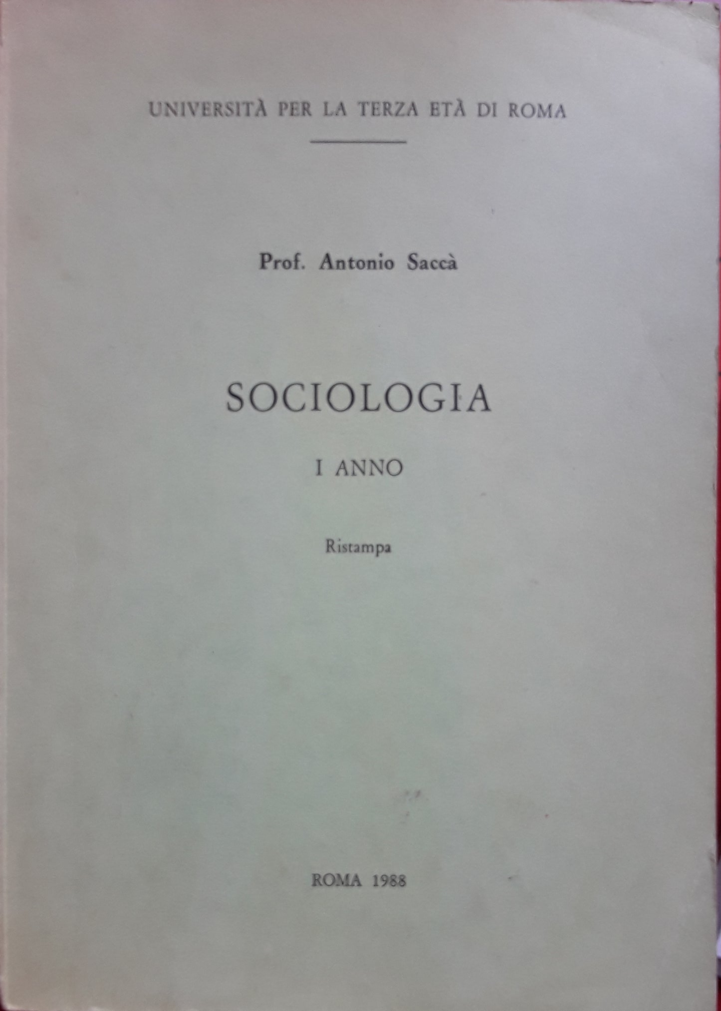 Sociologia. I anno - copertina