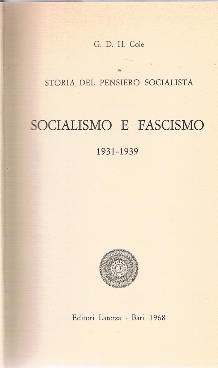Storia del pensiero socialista. V - Socialismo e fascismo - copertina